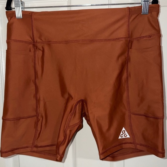 Nike ACG Trail Biker Shorts Rust Orange Hiking Running Size M NWT - Picture 3 of 6